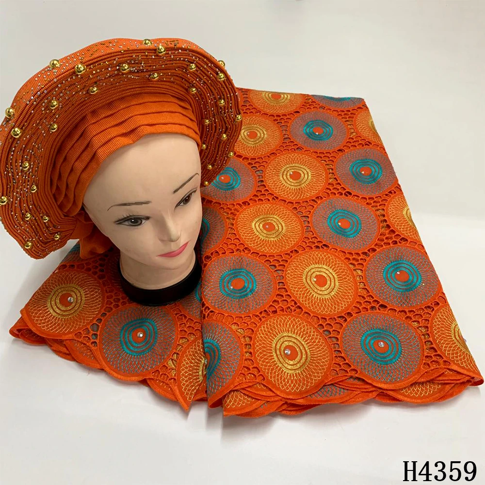 

5 yard Cotton Lace Fabric Bazin Brode 2021 Newest 2 yards Scarf Embroidery African Fabric Swiss Voile Broder Tissus Dubai Lace