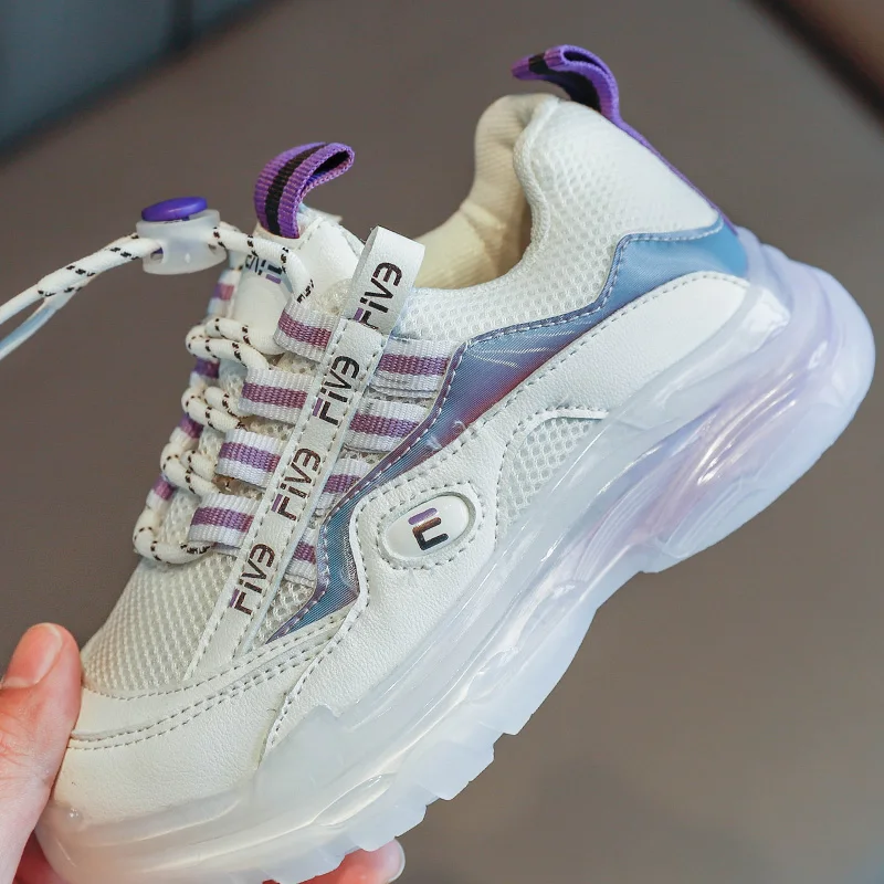 

Boys Breathable Sports Shoes 2021 Spring New Children's Foreign Basketball Shoes Boys and Girls Mesh Non-slip Casual Shoes