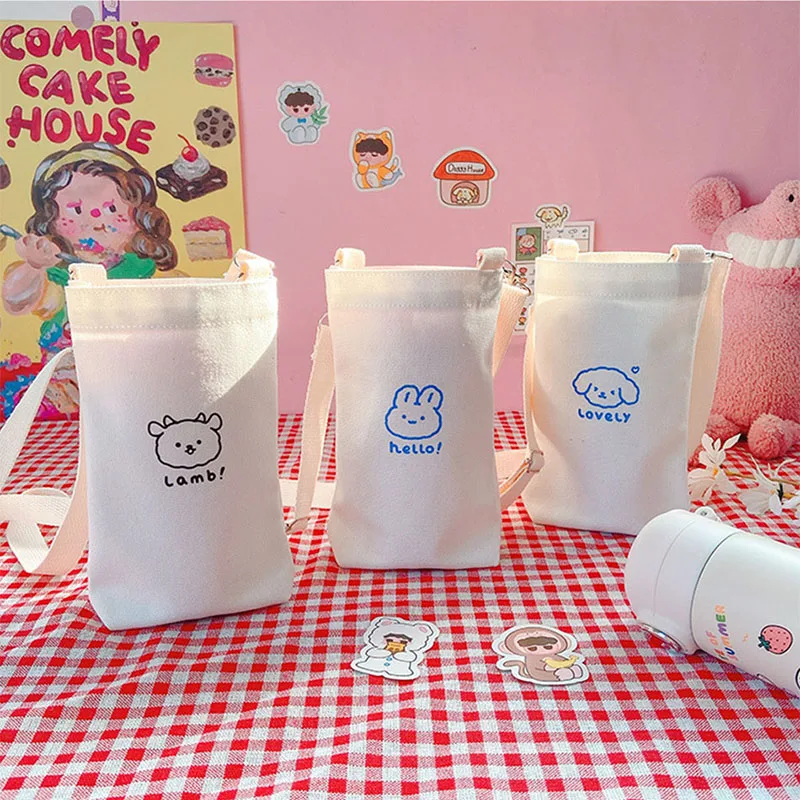 Мультяшная Холщовая Сумка рукав для чашки милый термос стеклянная