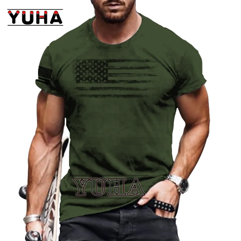 

COOL T-Shirt Summer Fashion O-Neck Men's OversizedShort-Sleeved 3D Flag Printed Sports Fitness Shirt Loose And Breathable Stree