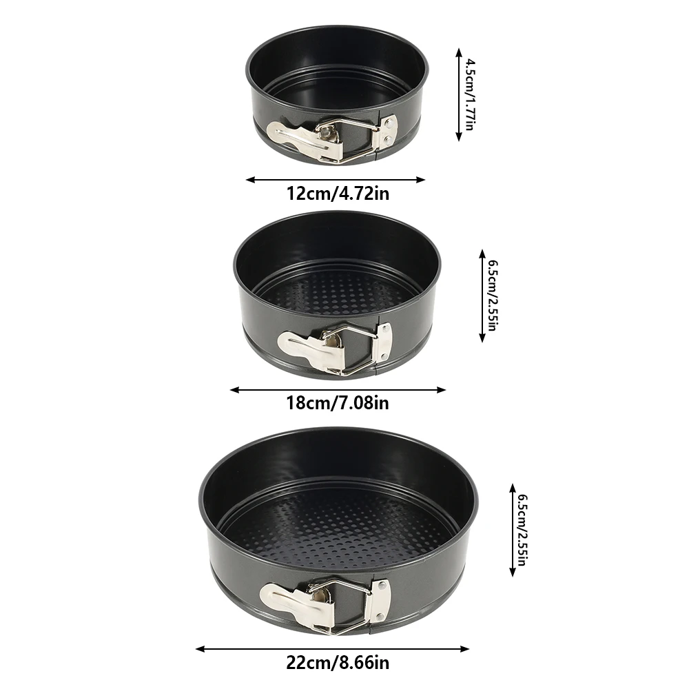 

Round Cake Pan Set With Removable Bottom Aluminum Alloy Chiffon Cake Mold/Mould Set 3 Tier Round Cakes Tins C019
