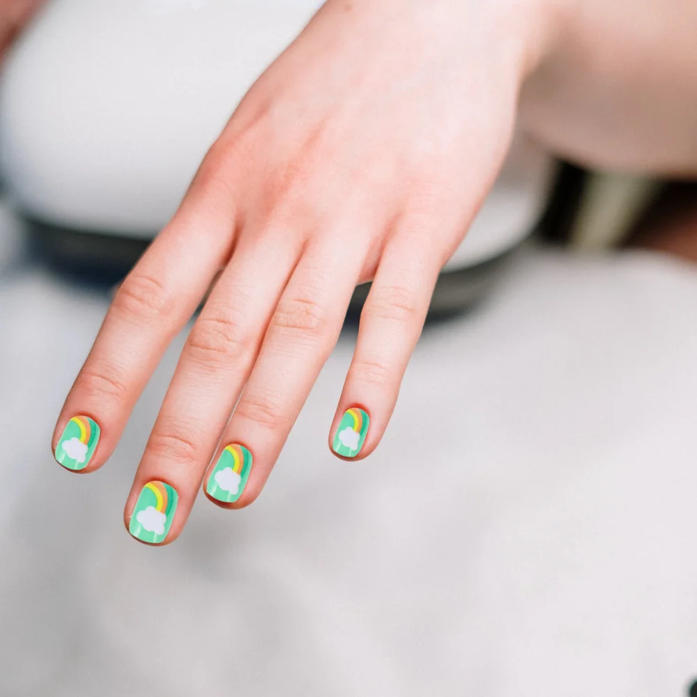 

2 set/40pcs Children False Nails Kids Girls Press on Nails Short Fake Nails