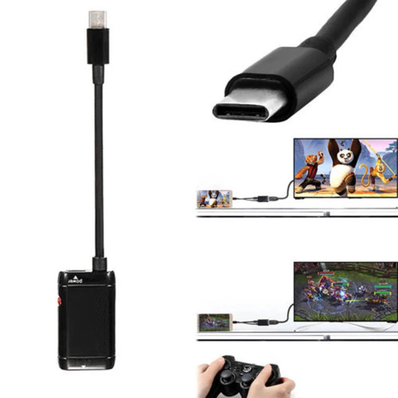 Larryjoe usb 3.1 Type C к HDMI совместимому адаптеру кабелю 1080P штырь гнездо совместимый