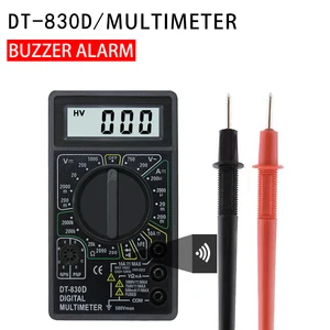 DT-830 Digital Multimeter Buzzer Square Wave Output Voltage Ampere Ohm Tester Probe DC AC LCD Overload protection DT-830B 830D