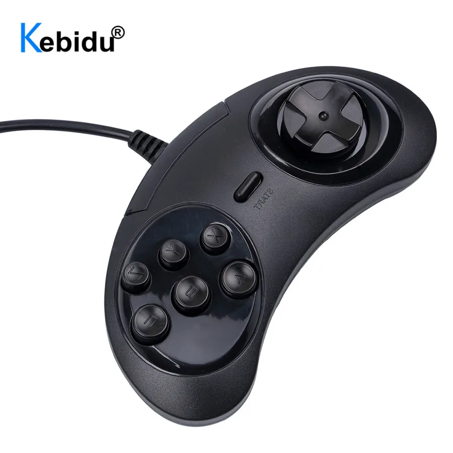 Kebidu проводной 6 кнопочный мини USB геймпад игровой контроллер джойпад для SEGA