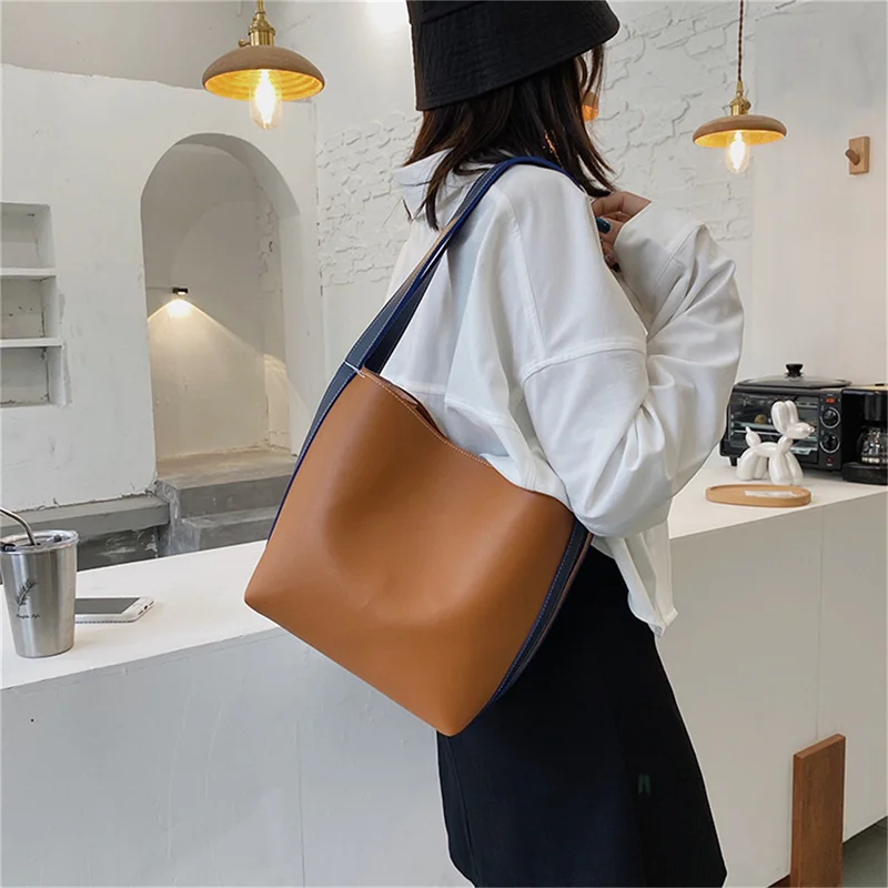 

Роскошная женская повседневная сумка-тоут, простой кошелек, вместительные дизайнерские брендовые дамские сумочки на плечо