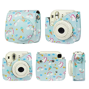 Unicorn Fujifilm Instax Mini camera Bag ColorfuI мгновенный аксессуар для камеры из искусственной кожи чехол с плечевым ремнем для Instax Mini 9 Min8 8 - Цвет: Unicorn