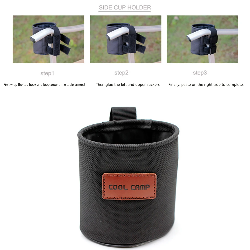 

Bike Bar Cup Holder Chair Side Drink Storage Holder Protective Sleeve Multifunctional Storage Rack Hanger For Outdoor Camping #W