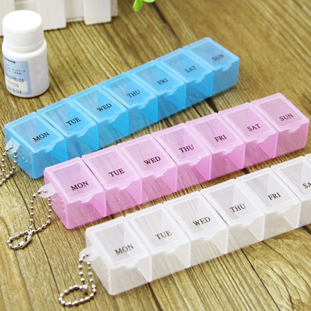 

3 Color 7 Days Weekly Pill Medicine Box Tablet Holder Storage Organizer Container Case Pill Box Splitter