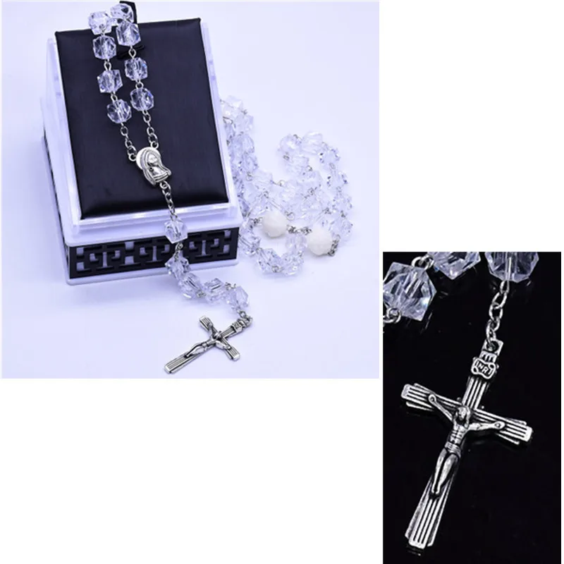 Белые бусины ручной работы подарок для женщин вечевечерние религиозная