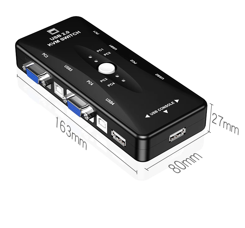 OULLX 4 портовый KVM переключатель USB 2 0 VGA сплиттер принтер Мышь Клавиатура Pendrive Share