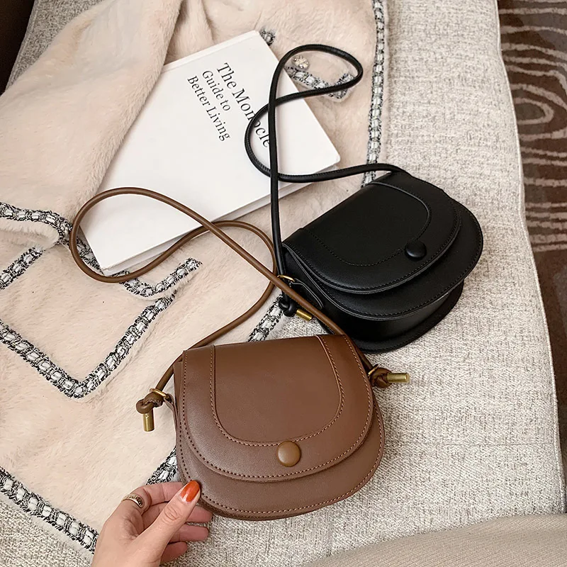 

Little Girl Bag 2021 New Stylish Simple Lady One-shoulder Small Bag Texture Saddle Bag Shoulder Bag Bags for Women
