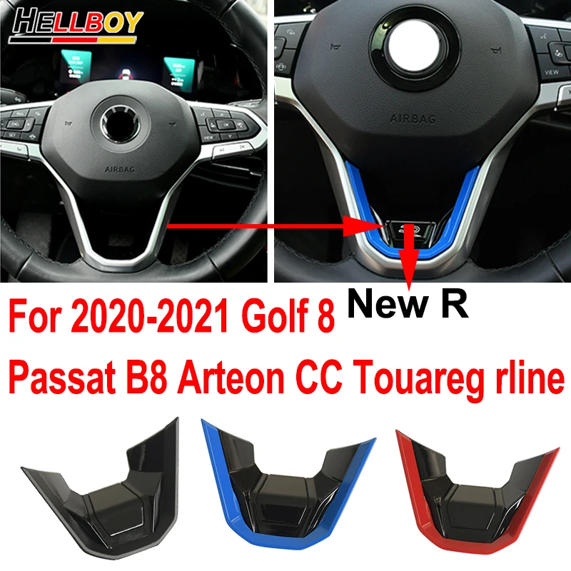 Хромированная накладка на руль VW Passat B8 B8.5 Arteon Golf 8 MK8 2020 2021 Touareg R line Badge рамка стикер
