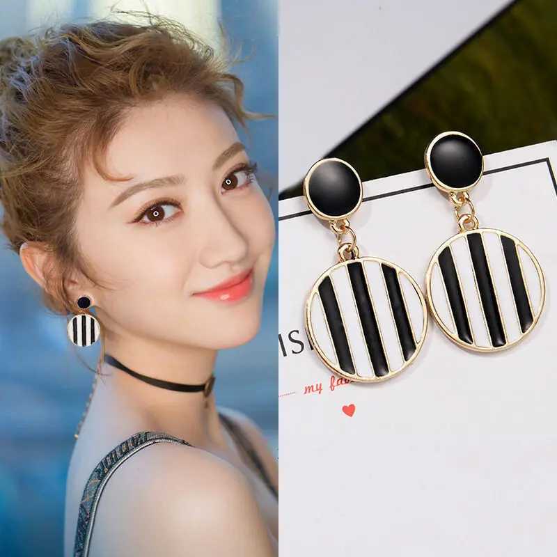 Женские Геометрические серьги-гвоздики простые элегантные серьги с подвесками |