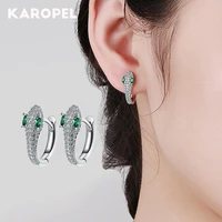 925 sterling silver stud earrings for women trendy elegant sparkling zircon little snake earrings bride jewelry