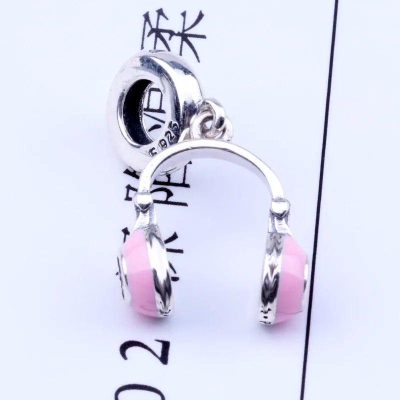

CodeMonkey Authentic 100% 925 Sterling Silver Pink Headset Charms Fit Original Design Bracelet Making Fashion Jewelry DIY CMC012