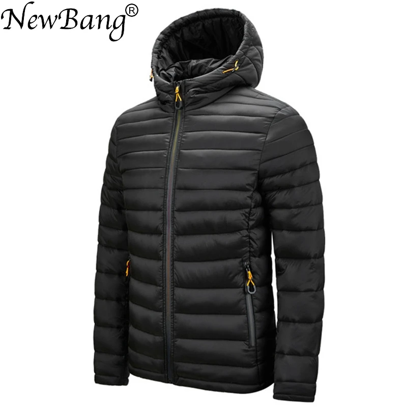 

NewBang Men's Cotton Jacket Ultra Light Cotton Jacket Men's Cotton Coat Men With Hooded Waterproof Warm Lightweight Overcoat