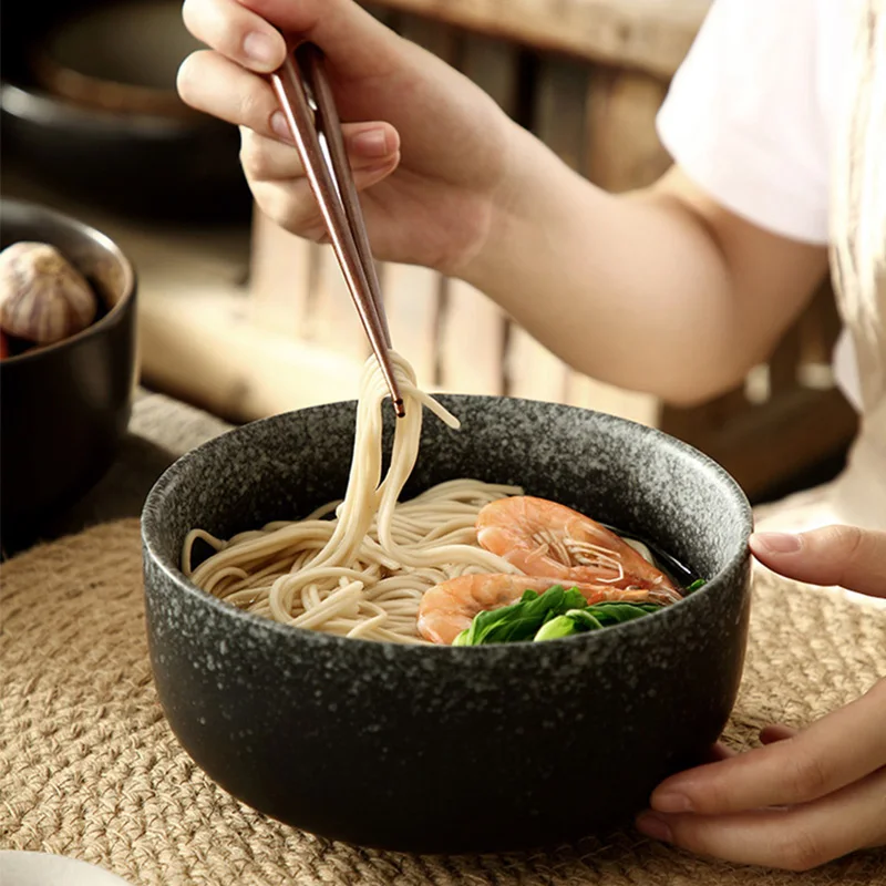 

Ceramic Japanese Style Instant Noodle Bowl Salad Home Ramen Snack Large Soup Bowl Tableware Creative Kitchen Fast Food Tableware