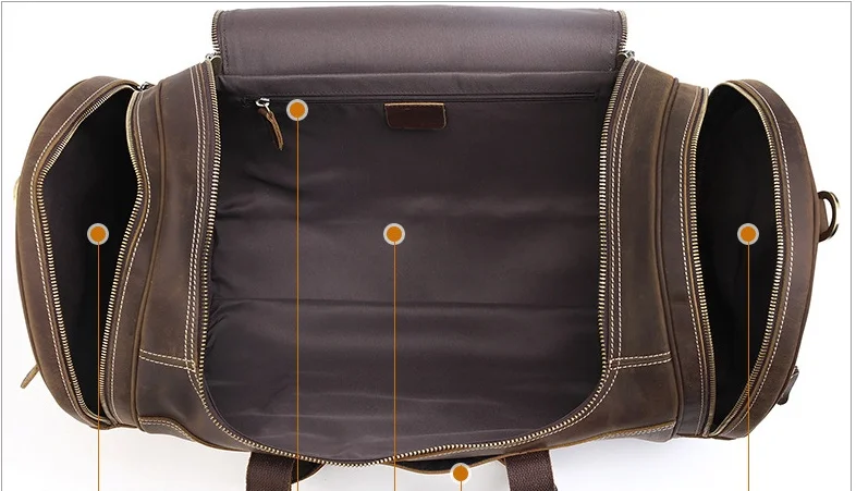 Мужская Дорожная сумка Luufan большая дорожная из натуральной кожи с круглым