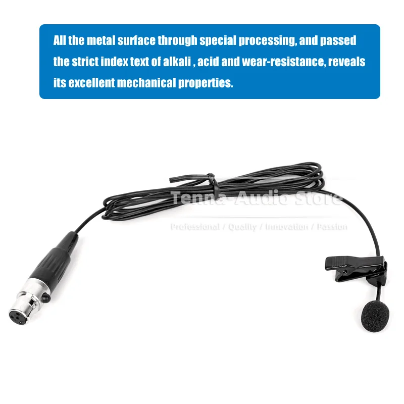 Мини-микрофон петличный TA4F XLR 4 контакта зажим для галстука SHURE KCX1 ULXD1 UR1H KCX88 PG4