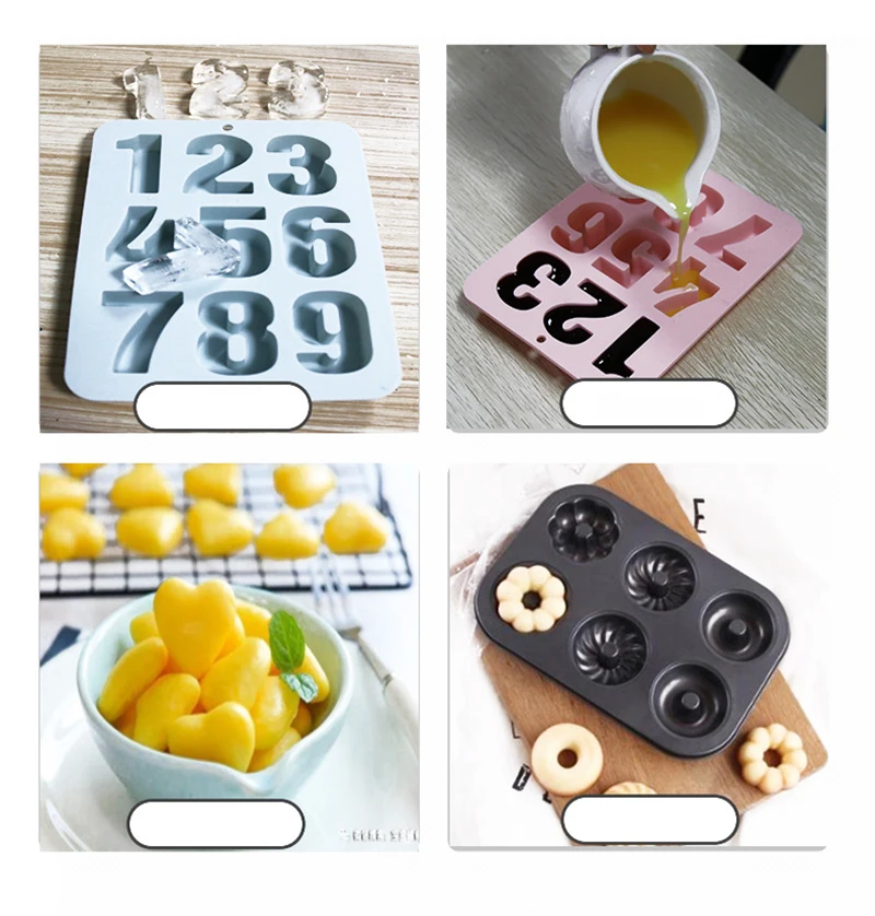 Силиконовая форма для льда с 9 ячейками инновационная Цифровая из смолы кофе желе