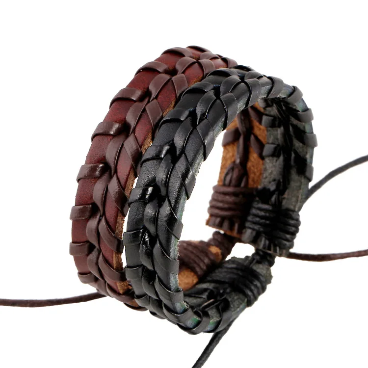 

WANGAIYAO braided vintage cowhide bracelet, personalized matching accessories, adjustable leather bracelet