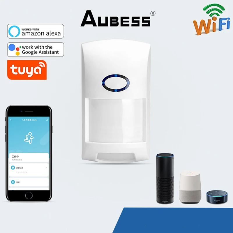 

Смарт-датчик движения Aubess Tuya с Wi-Fi и ИК-датчиком