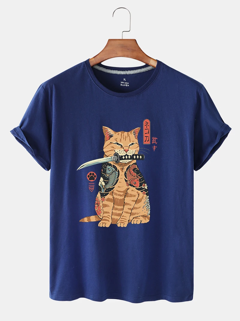 

LH20581 2021 Summer Creative Personality New Style Anti-Pilling Fashion Cartoon Printing Casual Short Sleeve Round Neck T-shirt