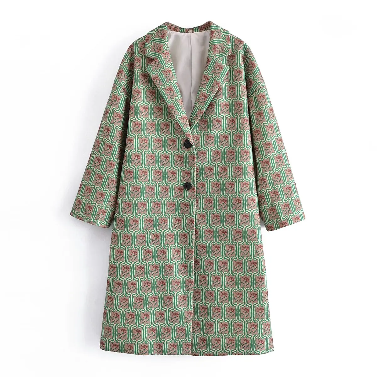 

Пальто женское длинное шерстяное в клетку с длинным рукавом