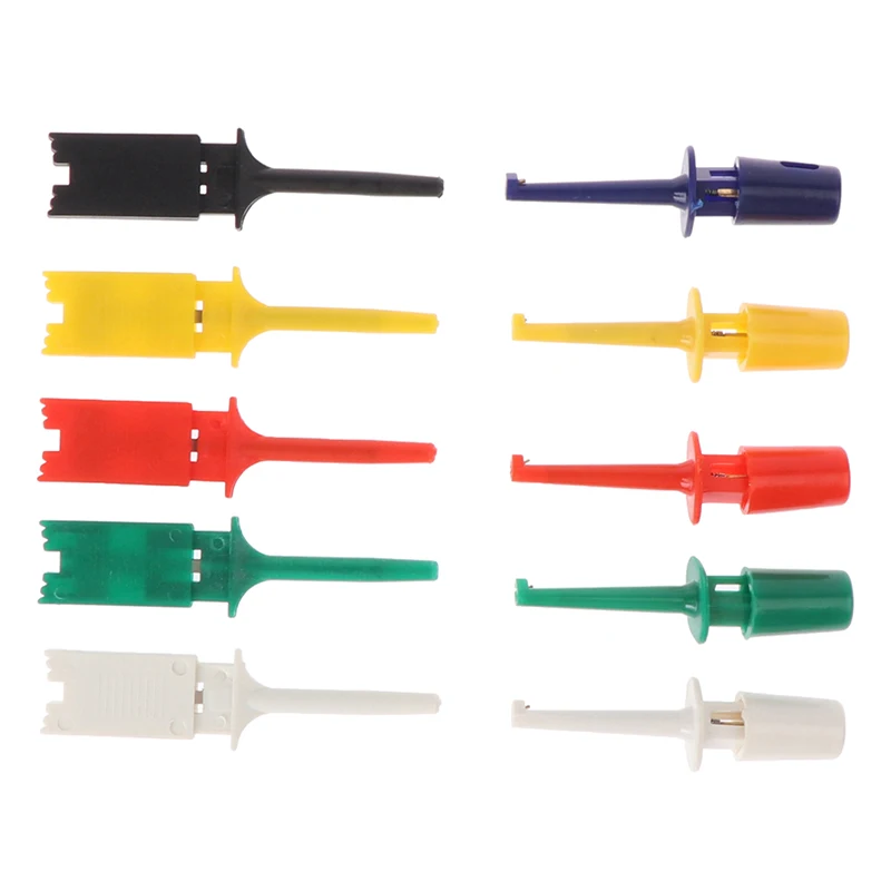 

10pcs Mini Multimeter Lead Wire Kit Testing Hook Clip Grabber Test Probe For Cell Phone Electronic Products