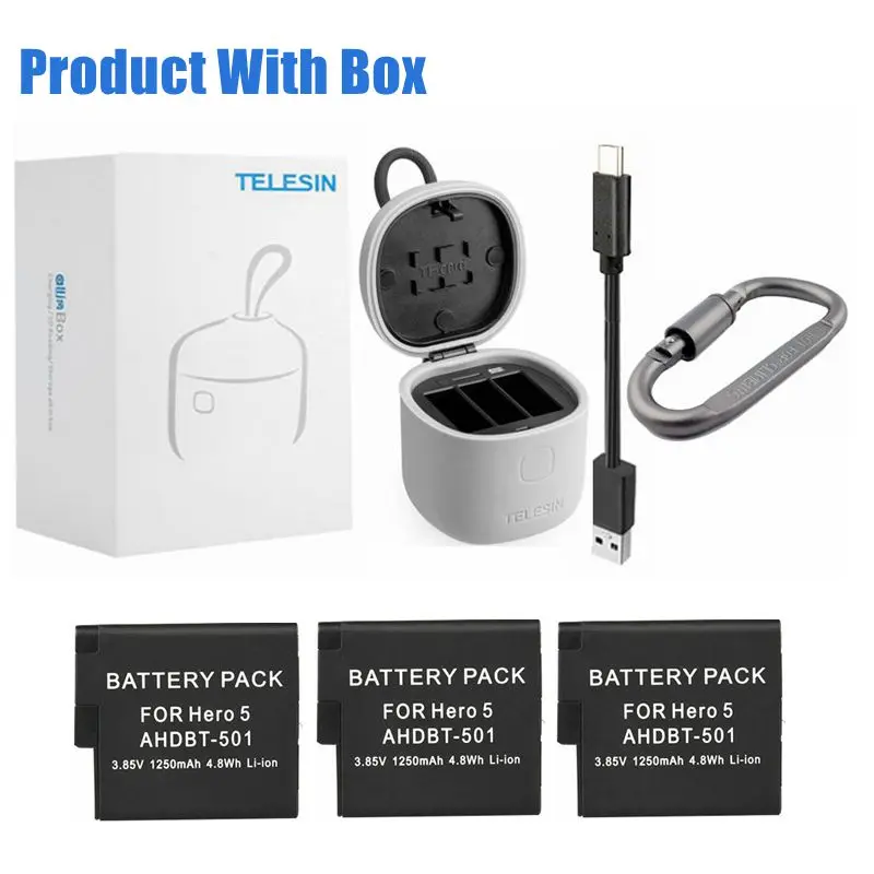 L Package USB 3,0 кард-ридер и аккумулятор и 3 порта зарядное устройство+ 3 шт 1250 мАч батарея для GoPro Hero 5 6 Hero 7 8 черный аксессуар - Цвет: L Package