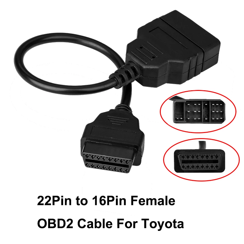 Кабель-переходник KWOKKER OBD для Toyota диагностический кабель с 22 на 16 контактов мама 2