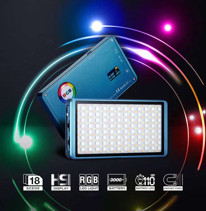 Falcon Eyes RGB мини светодиодный светильник для видео 2500 K-9000 K с регулируемой яркостью на фотокамере светильник ing Video Studio DSLR camera светильник F7