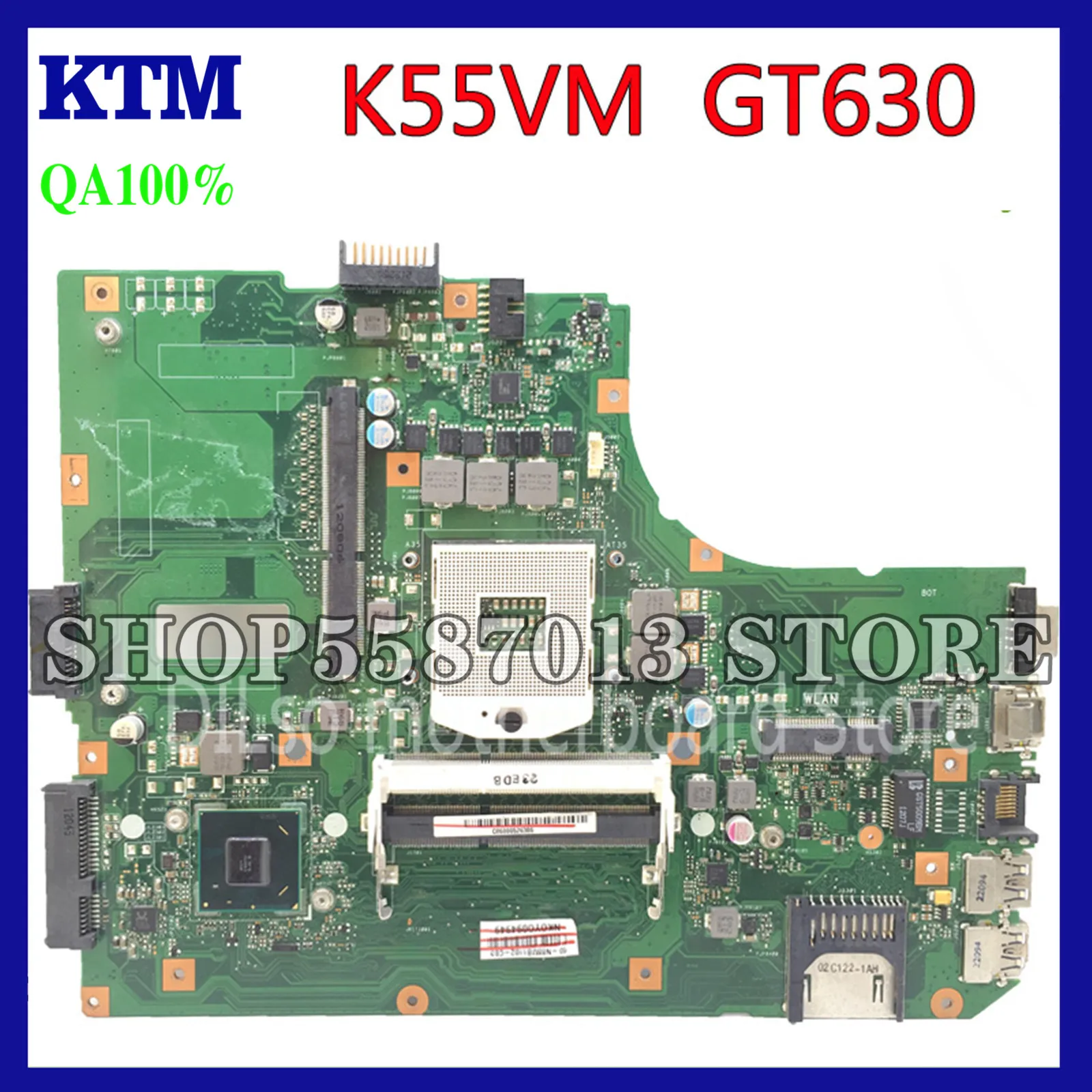 

KEFU K55VM Motherboard For ASUS K55VM K55V K55 K55VJ Laptop Motherboard K55VM PGA 989 GT630 2GB REV 2.2 Test original Mainboard