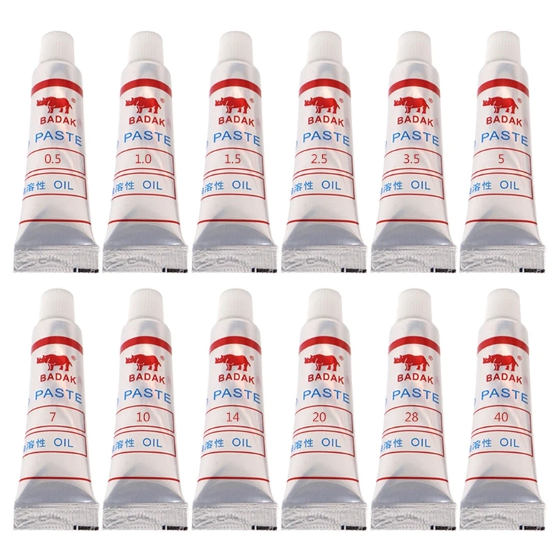 

12pcs Diamond Polishing Lapping Paste Compound Syringes W0.5 ~40 Micron Abrasive 85DA