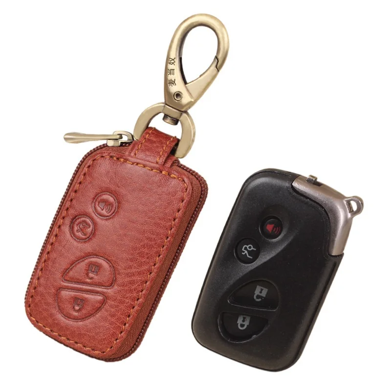 Натуральная кожа Автомобильный Брелок дистанционного управления с ключом чехол