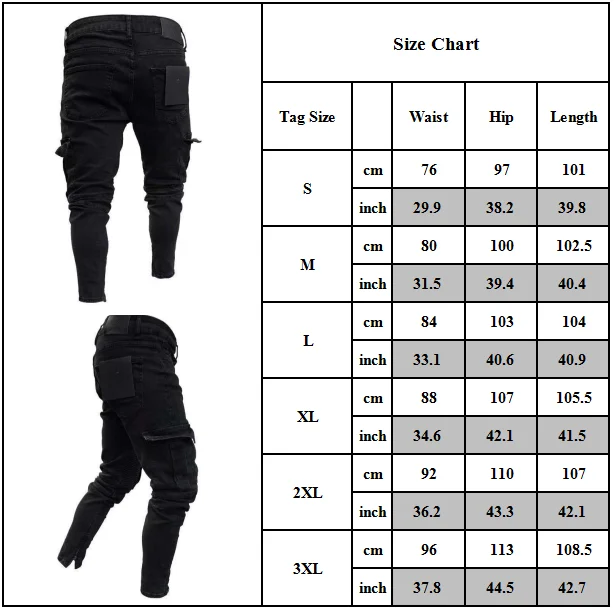 

Universal Fashion Men'ss Casual Ripped Jeans Skinny Denim Pants Trousers Cargo Slim Fit Trousers UK