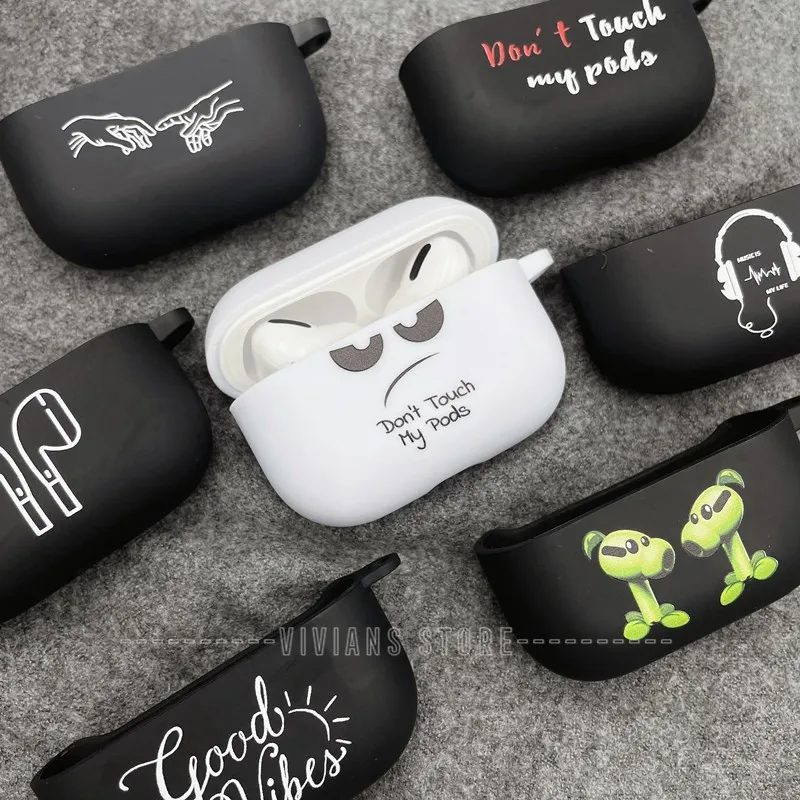 Силиконовый чехол для Apple Airpods 1 2 s со слоганом простой текст с надписью Don't touch