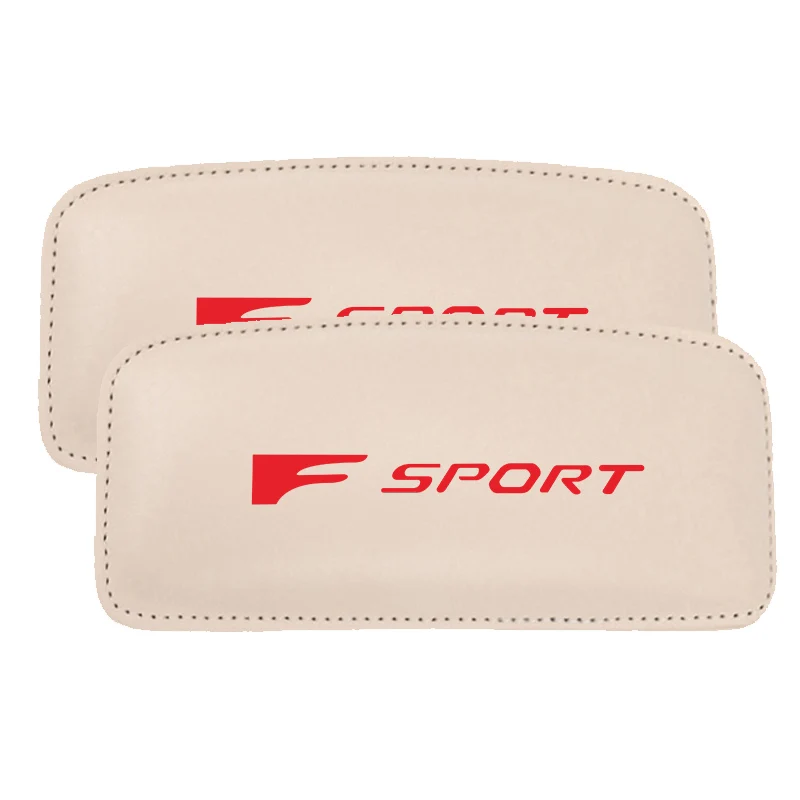 BEIGE red 2pcs 1 шт., автомобильная Кожаная подушка для ног, наколенник F Sport для Lexus, подушка для поддержки бедра - Название цвета: BEIGE red 2pcs