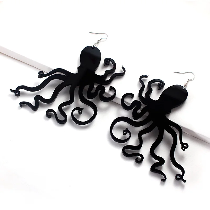 Инновационный черный Осьминог длинный большой кисточкой модные ювелирные