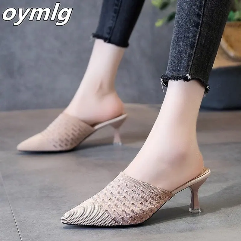 Женские летние туфли на тонком каблуке сандалии Baotou дышащие высоком 2020 | Обувь