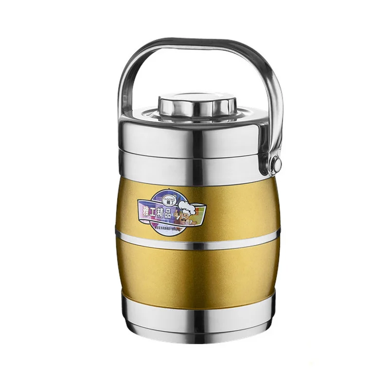 Двухслойный изолированный Ланч бокс из нержавеющей стали 3 х слойный контейнер