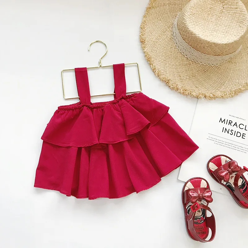 BABY2020 Летний Новый костюм для девочек детские шаровары на бретельках в Корейском