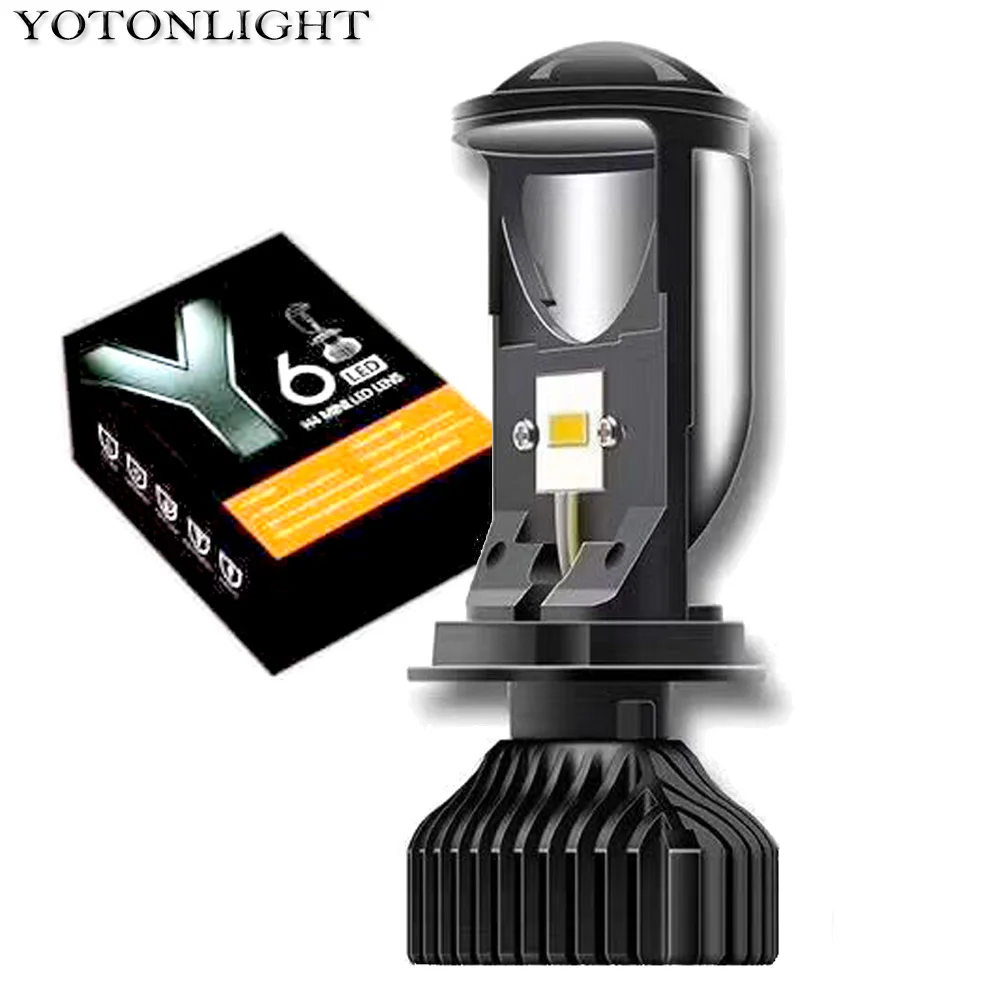 

YOTONLIGHT 1 Pcs Motorcycle Headlight H4 Led Light Projector Lens 45w 10000lm Lamp H4 Led Moto 12v 6000k