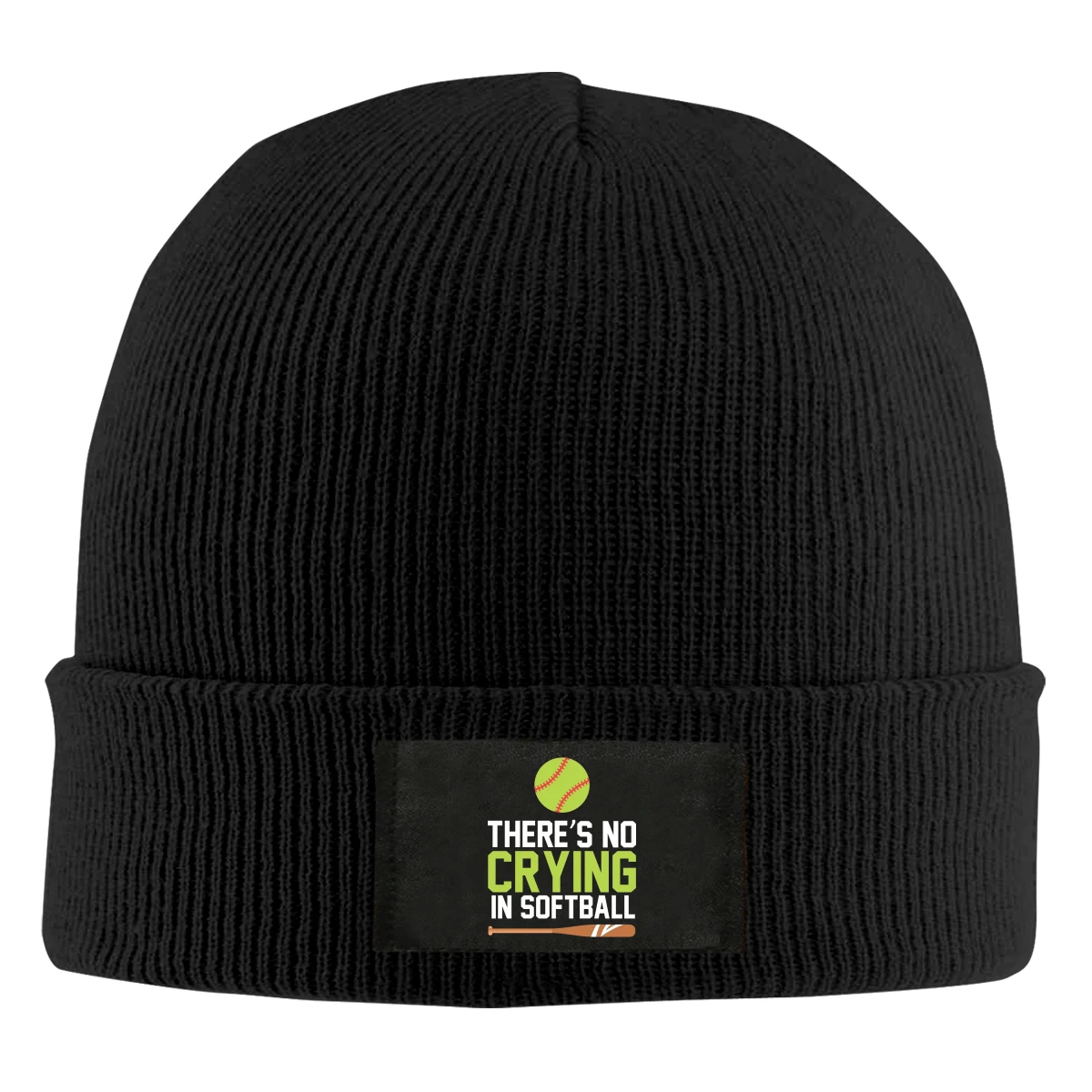 

No Crying In Softball Beanie Hats For Men Women With Designs Winter Slouchy Knit Skull Cap