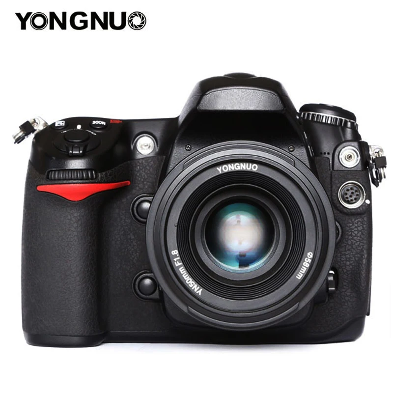 Светодиодная лампа для видеосъемки YONGNUO YN50mm F1.8 с фиксированным фокусным расстоянием большой апертурой Автофокус Объектив для Nikon D5300 D5200 D5100 D3300 D3200 D800 D700 D300 аксессуар для камеры DSLR
