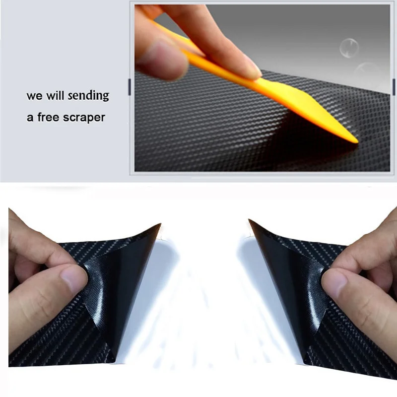 

Carbon Fiber Vinyl Sticker Car Door Sill Protector Scuff Plate For Jeep Cherokee Car Accessories