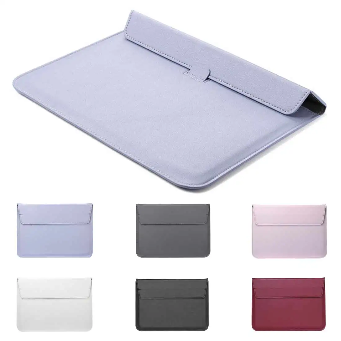 

Laptop Sleeve Bag Notebook Bag Envelope Fundas for Macbook Air Pro Retina 11 13 12 15 13.3 15.6 Pouch Case PU Leather Sleeve Bag