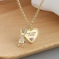 niche design confession rabbit girl necklace love heart bracelet pearl chain girl cute rabbit jewelry womens necklace