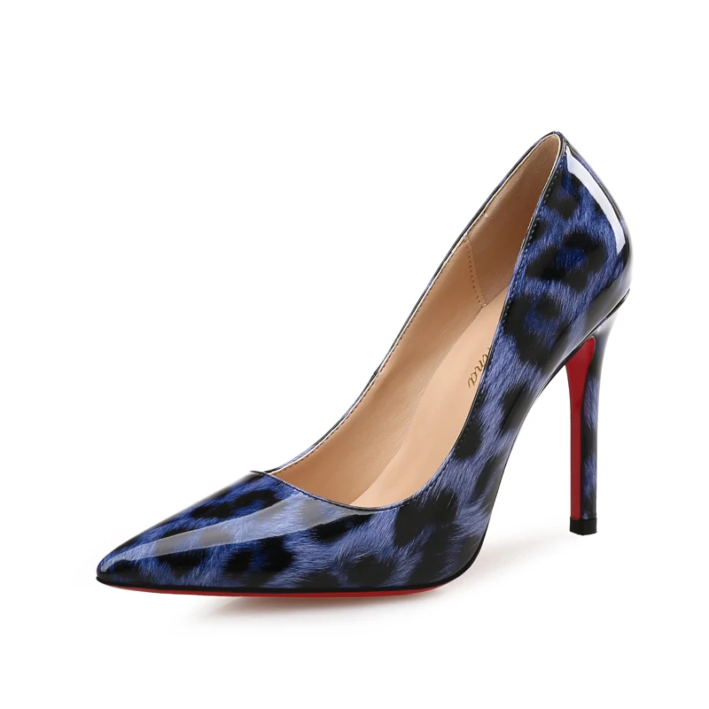 Модные женские туфли-лодочки Леопардовые туфли из искусственной кожи с острым